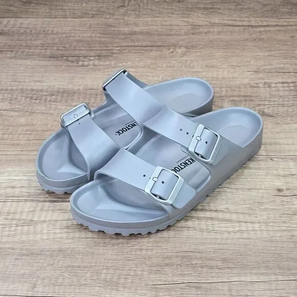 Birkenstock Arizona Eva Women’s Size 7 Silver Double Buckle Sandals - Picture 7 of 9